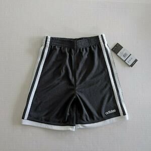 NWT Adidas Shorts Sz4 Mesh Black White Basketball
